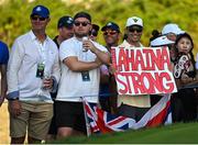 1 October 2023; Team USA supporters during the singles matches on the final day of the 2023 Ryder Cup at Marco Simone Golf and Country Club in Rome, Italy. Photo by Brendan Moran/Sportsfile