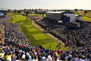 1 October 2023; A general view of the first tee box during the singles matches on the final day of the 2023 Ryder Cup at Marco Simone Golf and Country Club in Rome, Italy. Photo by Brendan Moran/Sportsfile