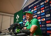 3 October 2023; Assistant coach Mike Catt during an Ireland Rugby media conference at Complexe de la Chambrerie in Tours, France. Photo by Harry Murphy/Sportsfile