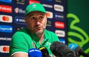 3 October 2023; Assistant coach Mike Catt during an Ireland Rugby media conference at Complexe de la Chambrerie in Tours, France. Photo by Harry Murphy/Sportsfile