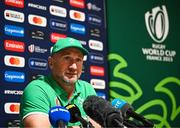 3 October 2023; Assistant coach Mike Catt during an Ireland Rugby media conference at Complexe de la Chambrerie in Tours, France. Photo by Harry Murphy/Sportsfile