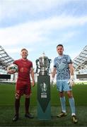 3 October 2023; Conor McCormack, left, and Brendan Clarke of Galway United during the Sports Direct Men’s FAI Cup Semi-Final's media day at Aviva Stadium in Dublin. Photo by Stephen McCarthy/Sportsfile