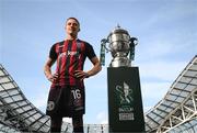 3 October 2023; Keith Buckley of Bohemians during the Sports Direct Men’s FAI Cup Semi-Final's media day at Aviva Stadium in Dublin. Photo by Stephen McCarthy/Sportsfile