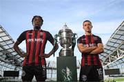 3 October 2023; Jonathan Afolabi, left, and Keith Buckley of Bohemians during the Sports Direct Men’s FAI Cup Semi-Final's media day at Aviva Stadium in Dublin. Photo by Stephen McCarthy/Sportsfile