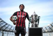 3 October 2023; Jonathan Afolabi of Bohemians during the Sports Direct Men’s FAI Cup Semi-Final's media day at Aviva Stadium in Dublin. Photo by Stephen McCarthy/Sportsfile