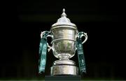 3 October 2023; A detailed view the FAI Cup during the Sports Direct Men’s FAI Cup Semi-Final's media day at Aviva Stadium in Dublin. Photo by Stephen McCarthy/Sportsfile