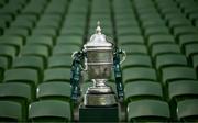 3 October 2023; A detailed view the FAI Cup during the Sports Direct Men’s FAI Cup Semi-Final's media day at Aviva Stadium in Dublin. Photo by Stephen McCarthy/Sportsfile