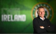 5 October 2023; Manager Jim Crawford stands for a portrait before a Republic of Ireland U21 squad announcement at the Aviva Stadium in Dublin. Photo by Seb Daly/Sportsfile