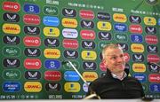 5 October 2023; Manager Jim Crawford during a Republic of Ireland U21 squad announcement at the Aviva Stadium in Dublin. Photo by Seb Daly/Sportsfile