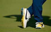 29 September 2023; The golf shoes of Rory McIlroy of Europe during the morning foursomes matches on day one of the 2023 Ryder Cup at Marco Simone Golf and Country Club in Rome, Italy. Photo by Brendan Moran/Sportsfile