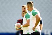 6 October 2023; Jack Crowley and Jonathan Sexton during an Ireland rugby captain's run at the Stade de France in Paris, France. Photo by Harry Murphy/Sportsfile