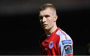 15 September 2023; Mark Doyle of St Patrick's Athletic during the Sports Direct Men’s FAI Cup quarter-final match between Finn Harps and St Patrick's Athletic at Finn Park in Ballybofey, Donegal. Photo by Ramsey Cardy/Sportsfile
