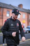 6 October 2023; Dundalk head coach Stephen O'Donnell arrives for the SSE Airtricity Men's Premier Division match between Shelbourne and Dundalk at Tolka Park in Dublin. Photo by Stephen McCarthy/Sportsfile