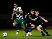6 October 2023; Darren Craven of Bray Wanderers in action against Aaron Connolly of Athlone Town during the SSE Airtricity Men's First Division match between Athlone Town and Bray Wanderers at Athlone Town Stadium in Westmeath. Photo by Michael P Ryan/Sportsfile