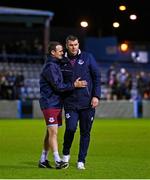 6 October 2023; Drogheda United manager Kevin Doherty, right, and head coach Daire Doyle celebrate after the SSE Airtricity Men's Premier Division match between Drogheda United and Derry City at Weaver's Park in Drogheda, Louth. Photo by Ben McShane/Sportsfile
