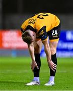 6 October 2023; Sam Todd of Derry City reacts after the SSE Airtricity Men's Premier Division match between Drogheda United and Derry City at Weaver's Park in Drogheda, Louth. Photo by Ben McShane/Sportsfile
