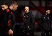 6 October 2023; Dundalk assistant strength and conditioning coach Oisin O'Neill during the SSE Airtricity Men's Premier Division match between Shelbourne and Dundalk at Tolka Park in Dublin. Photo by Stephen McCarthy/Sportsfile