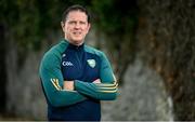 7 October 2023; Manager Damien Coleman stands for a portrait during an Ireland Hurling Shinty squad portrait session at DCU Sports Grounds in Dublin. Photo by Seb Daly/Sportsfile