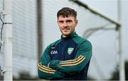 7 October 2023; Mickey Joe Egan stands for a portrait during an Ireland Hurling Shinty squad portrait session at DCU Sports Grounds in Dublin. Photo by Seb Daly/Sportsfile