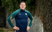 7 October 2023; Manager Damien Coleman stands for a portrait during an Ireland Hurling Shinty squad portrait session at DCU Sports Grounds in Dublin. Photo by Seb Daly/Sportsfile