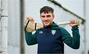 7 October 2023; Mickey Joe Egan stands for a portrait during an Ireland Hurling Shinty squad portrait session at DCU Sports Grounds in Dublin. Photo by Seb Daly/Sportsfile