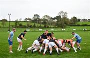 7 October 2023; Ulster players practice a maul before the pre-season friendly match between Ulster and Glasgow Warriors at Kingspan Breffni in Cavan. Photo by Ben McShane/Sportsfile
