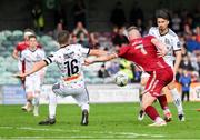 7 October 2023; Stephen Walsh of Galway United has his jersey pulled by Keith Buckley of Bohemians during the Sports Direct Men’s FAI Cup semi-final match between Galway United and Bohemians at Eamonn Deacy Park in Galway. Photo by Stephen McCarthy/Sportsfile