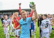 7 October 2023; Bohemians goalkeeper James Talbot celebrates after the Sports Direct Men’s FAI Cup semi-final match between Galway United and Bohemians at Eamonn Deacy Park in Galway. Photo by Stephen McCarthy/Sportsfile