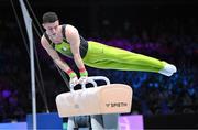 7 October 2023; Rhys McClenaghan of Ireland competes in the Men's Pommel Horse Final at the 2023 World Artistic Gymnastics Championships at the Antwerps Sportpaleis in Antwerp, Belgium. Photo by Filippo Tomasi/Sportsfile
