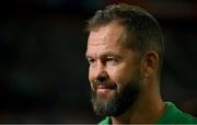 7 October 2023; Ireland head coach Andy Farrell before the 2023 Rugby World Cup Pool B match between Ireland and Scotland at the Stade de France in Paris, France. Photo by Brendan Moran/Sportsfile