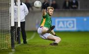 7 October 2023; Kilmacud Crokes goalkeeper Conor Ferris during the penalty shoot-out in the Dublin County Senior Club Championship Football Semi-Final match between Kilmacud Crokes and Raheny at Parnell Park in Dublin. Photo by Stephen Marken/Sportsfile