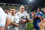7 October 2023; Rhys Ruddock of Leinster and his teammates after the pre-season friendly match between Castres and Leinster at the Stade Pierre Fabre in Castre, France. Photo by Manuel Blondeau/Sportsfile