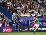 7 October 2023; Jonathan Sexton of Ireland kicks a conversion during the 2023 Rugby World Cup Pool B match between Ireland and Scotland at the Stade de France in Paris, France. Photo by Harry Murphy/Sportsfile
