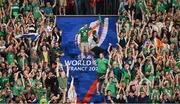 7 October 2023; Ireland supporters during the 2023 Rugby World Cup Pool B match between Ireland and Scotland at the Stade de France in Paris, France. Photo by Brendan Moran/Sportsfile
