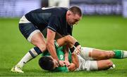 7 October 2023; Finn Russell of Scotland tussles with Conor Murray of Ireland during the 2023 Rugby World Cup Pool B match between Ireland and Scotland at the Stade de France in Paris, France. Photo by Brendan Moran/Sportsfile