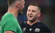 7 October 2023; Finn Russell of Scotland and Peter O’Mahony of Ireland after the 2023 Rugby World Cup Pool B match between Ireland and Scotland at the Stade de France in Paris, France. Photo by Brendan Moran/Sportsfile