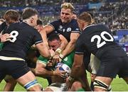 7 October 2023; Rónan Kelleher of Ireland is tackled by Duhan van der Merwe of Scotland during the 2023 Rugby World Cup Pool B match between Ireland and Scotland at the Stade de France in Paris, France. Photo by Harry Murphy/Sportsfile
