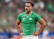 7 October 2023; James Lowe of Ireland with a closed eye during the 2023 Rugby World Cup Pool B match between Ireland and Scotland at the Stade de France in Paris, France. Photo by Harry Murphy/Sportsfile
