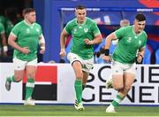 7 October 2023; Jonathan Sexton of Ireland, centre, runs out before the 2023 Rugby World Cup Pool B match between Ireland and Scotland at the Stade de France in Paris, France. Photo by Harry Murphy/Sportsfile