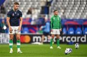 7 October 2023; Jack Crowley and Jonathan Sexton of Ireland warm up before the 2023 Rugby World Cup Pool B match between Ireland and Scotland at the Stade de France in Paris, France. Photo by Harry Murphy/Sportsfile