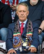 7 October 2023; Liam Carroll, Mayor of County Galway, during the Sports Direct Men’s FAI Cup semi-final match between Galway United and Bohemians at Eamonn Deacy Park in Galway. Photo by Stephen McCarthy/Sportsfile