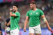 7 October 2023; Stuart McCloskey, right, and Conor Murray of Ireland during the 2023 Rugby World Cup Pool B match between Ireland and Scotland at the Stade de France in Paris, France. Photo by Ramsey Cardy/Sportsfile