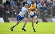 8 October 2023; Conor Frayne of Summerhill in action against Ciarán Ó Fearraigh of Ratoath during the Meath County Senior Club Football Championship final match between Summerhill and Ratoath at Páirc Tailteann in Navan, Meath. Photo by Seb Daly/Sportsfile