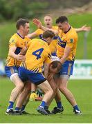 8 October 2023; Eamonn Wallace of Ratoath in action against Summerhill players, from left, Michael Byrne, John Lavelle and Adam Flanagan during the Meath County Senior Club Football Championship final match between Summerhill and Ratoath at Páirc Tailteann in Navan, Meath. Photo by Seb Daly/Sportsfile