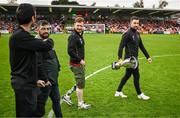 8 October 2023; Cork City amputee team are introduced to the crowds at half time during the Sports Direct Men’s FAI Cup semi-final match between Cork City and St Patrick's Athletic at Turner’s Cross in Cork. Photo by Eóin Noonan/Sportsfile