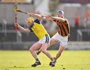 8 October 2023; Liam Delaney of Camross in action against Shaun Fitzpatrick of Abbeyleix St Lazarian's during the Laois County Senior Hurling Championship Final match between Abbeyleix St Lazarians and Camross at Laois Hire O'Moore Park in Portlaoise, Laois. Photo by Ben McShane/Sportsfile