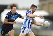 8 October 2023; James Holland of Ballyboden St Endas in action against Darragh Rooney of St Judes during the Dublin County Senior Club Football Championship semi-final match between St Judes and Ballyboden St Endas at Parnell Park in Dublin. Photo by Sam Barnes/Sportsfile