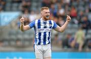 8 October 2023; Ryan O'Dwyer of Ballyboden St Endas celebrates after scoring his side's first goal during the Dublin County Senior Club Football Championship semi-final match between St Judes and Ballyboden St Endas at Parnell Park in Dublin. Photo by Sam Barnes/Sportsfile