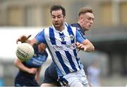 8 October 2023; Michael Darragh Macauley of Ballyboden St Endas in action against Tom Lahiff of St Judes  during the Dublin County Senior Club Football Championship semi-final match between St Judes and Ballyboden St Endas at Parnell Park in Dublin. Photo by Sam Barnes/Sportsfile