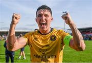 8 October 2023; Joe Redmond of St Patrick's Athletic celebrates after the Sports Direct Men’s FAI Cup semi-final match between Cork City and St Patrick's Athletic at Turner’s Cross in Cork. Photo by Stephen McCarthy/Sportsfile